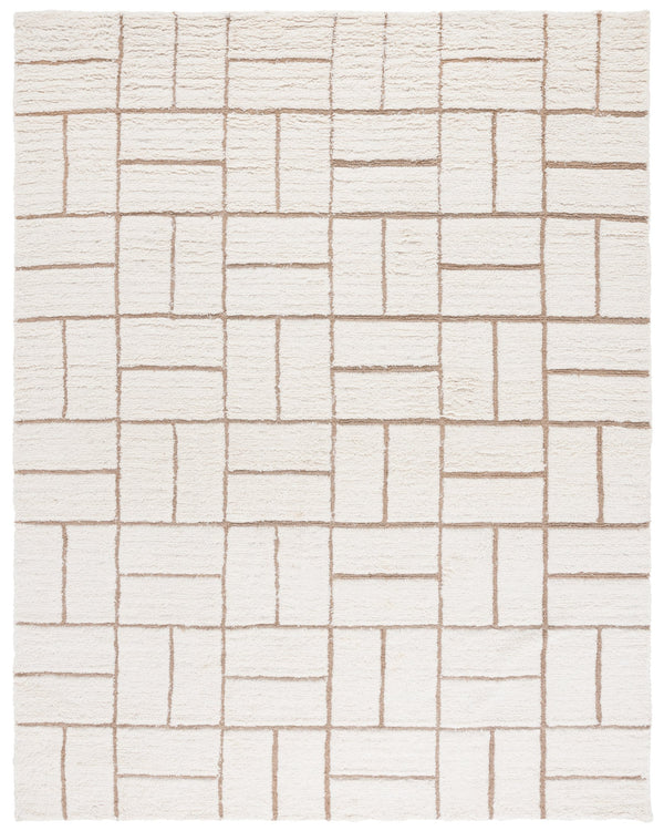 Safavieh Casablanca Handwoven Area Rug - Elegant Wool & Jute Blend, Modern Geometric Design For Cozy Spaces Natural ,Ivory 90% Wool,10% Jute Csb795a-6sq