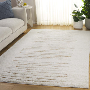 Safavieh Casablanca Handwoven Area Rug - Luxurious Wool & Jute Blend, Modern Striped Design For Elegant Spaces Natural ,Ivory 90% Wool,10% Jute Csb796a-29