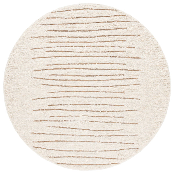 Safavieh Casablanca Handwoven Area Rug - Luxurious Wool & Jute Blend, Modern Striped Design For Elegant Spaces Natural ,Ivory 90% Wool,10% Jute Csb796a-29