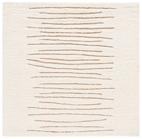Safavieh Casablanca Handwoven Area Rug - Luxurious Wool & Jute Blend, Modern Striped Design For Elegant Spaces Natural ,Ivory 90% Wool,10% Jute Csb796a-29