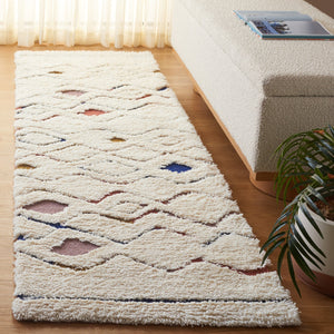 Safavieh Casablanca Hand-tufted Area Rug: Luxurious 1" Shag Pile, Cozy Elegance For Any Home Decor Ivory ,Rust 80% Wool,20% Cotton Csb919a-4