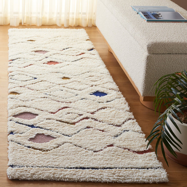 Safavieh Casablanca Hand-tufted Area Rug: Luxurious 1" Shag Pile, Cozy Elegance For Any Home Decor Ivory ,Rust 80% Wool,20% Cotton Csb919a-4