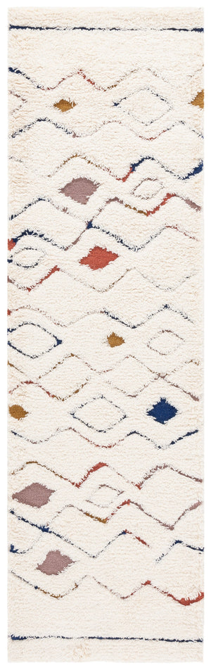 Safavieh Casablanca Hand-tufted Area Rug: Luxurious 1" Shag Pile, Cozy Elegance For Any Home Decor Ivory ,Rust 80% Wool,20% Cotton Csb919a-4