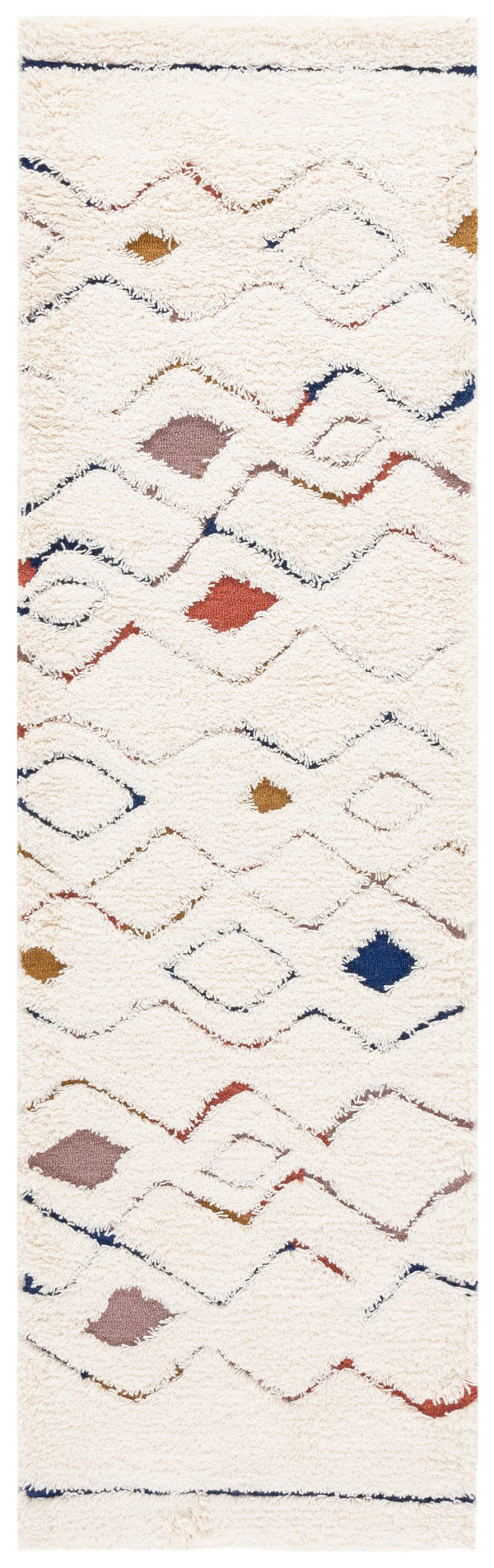 Safavieh Casablanca Hand-tufted Area Rug: Luxurious 1" Shag Pile, Cozy Elegance For Any Home Decor Ivory ,Rust 80% Wool,20% Cotton Csb919a-4