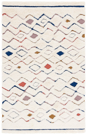 Safavieh Casablanca Hand-tufted Area Rug: Luxurious 1" Shag Pile, Cozy Elegance For Any Home Decor Ivory ,Rust 80% Wool,20% Cotton Csb919a-4