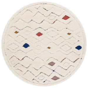Safavieh Casablanca Hand-tufted Area Rug: Luxurious 1" Shag Pile, Cozy Elegance For Any Home Decor Ivory ,Rust 80% Wool,20% Cotton Csb919a-4