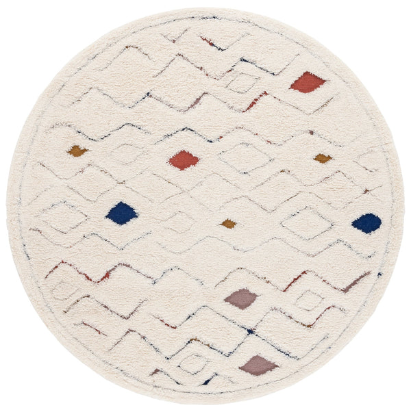 Safavieh Casablanca Hand-tufted Area Rug: Luxurious 1" Shag Pile, Cozy Elegance For Any Home Decor Ivory ,Rust 80% Wool,20% Cotton Csb919a-4