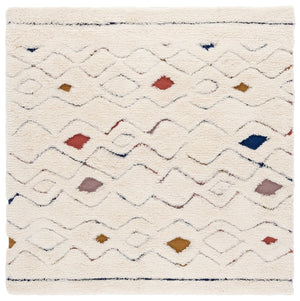 Safavieh Casablanca Hand-tufted Area Rug: Luxurious 1" Shag Pile, Cozy Elegance For Any Home Decor Ivory ,Rust 80% Wool,20% Cotton Csb919a-4