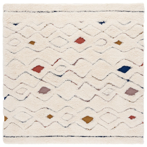 Safavieh Casablanca Hand-tufted Area Rug: Luxurious 1" Shag Pile, Cozy Elegance For Any Home Decor Ivory ,Rust 80% Wool,20% Cotton Csb919a-4