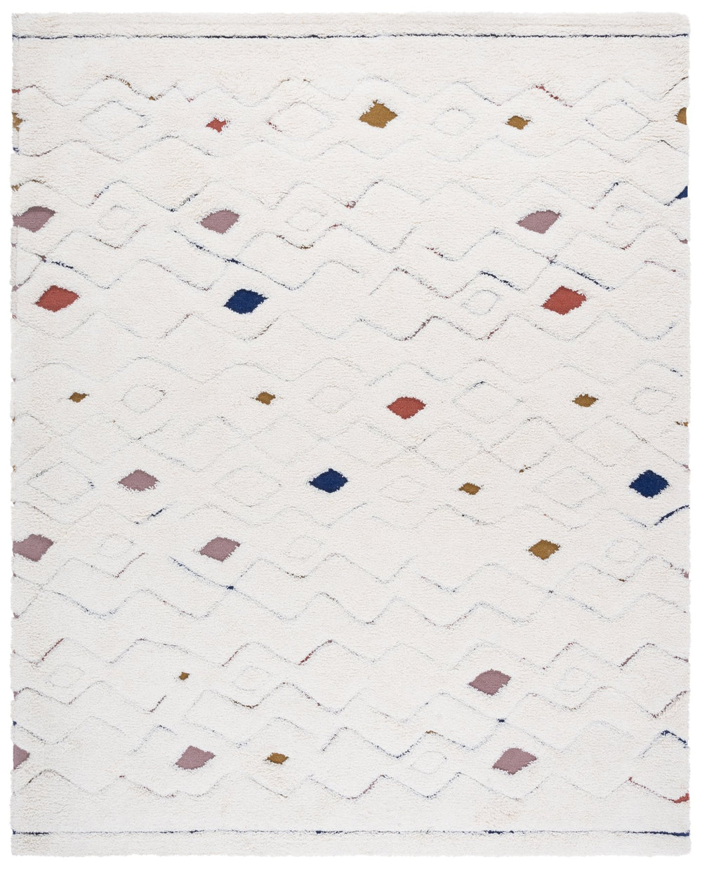 Safavieh Casablanca Hand-tufted Area Rug: Luxurious 1" Shag Pile, Cozy Elegance For Any Home Decor Ivory ,Rust 80% Wool,20% Cotton Csb919a-4