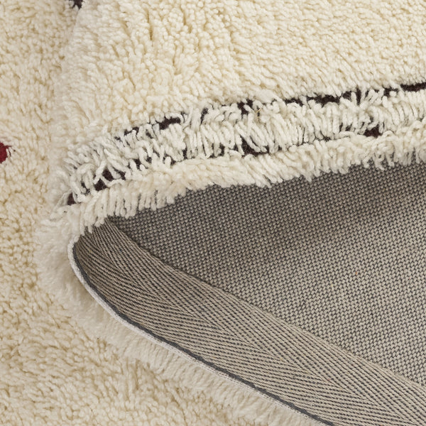 Safavieh Casablanca Luxurious Hand-tufted Shag Area Rug For Cozy Spaces - Artisan Quality & Vibrant Design Ivory ,Red 80% Wool,20% Cotton Csb922a-6