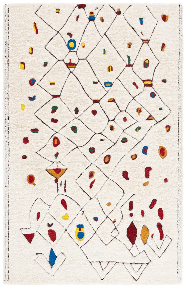 Safavieh Casablanca 5' X 8' Hand-tufted Ivory Red Area Rug - Luxurious Medium Pile, Durable & Stylish Home Accent Ivory ,Red 80% Wool,20% Cotton Csb922a-5