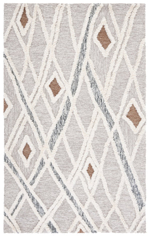 Safavieh Casablanca Hand-tufted Area Rug - Luxurious Wool Blend With Intricate Diamond Motifs For Any Room Grey ,Ivory 80% Wool,20% Cotton Csb975f-68