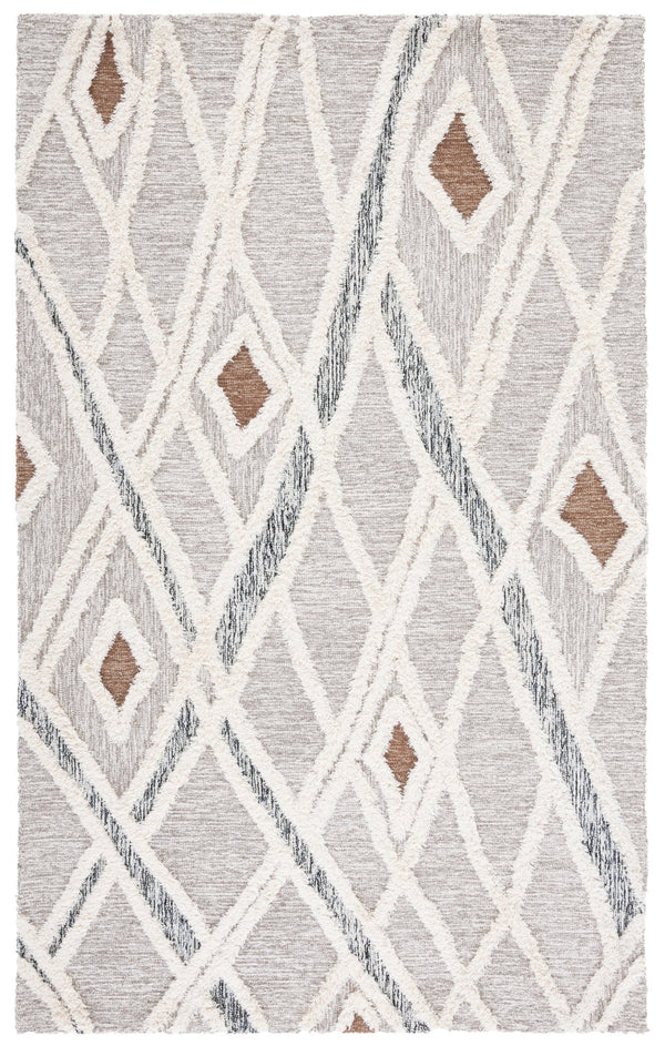 Safavieh Casablanca Hand-tufted Area Rug - Luxurious Wool Blend With Intricate Diamond Motifs For Any Room Grey ,Ivory 80% Wool,20% Cotton Csb975f-68