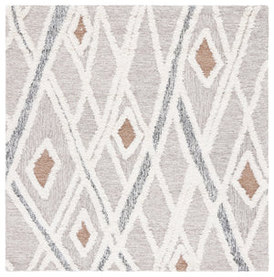 Safavieh Casablanca Hand-tufted Area Rug - Luxurious Wool Blend With Intricate Diamond Motifs For Any Room Grey ,Ivory 80% Wool,20% Cotton Csb975f-68