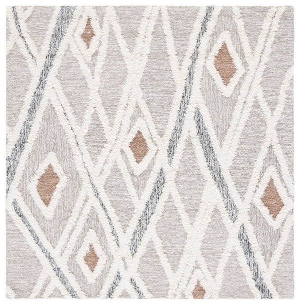 Safavieh Casablanca Hand-tufted Area Rug - Luxurious Wool Blend With Intricate Diamond Motifs For Any Room Grey ,Ivory 80% Wool,20% Cotton Csb975f-68