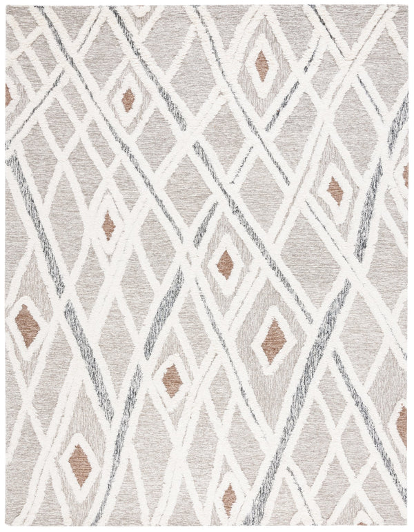 Safavieh Casablanca Hand-tufted Area Rug - Luxurious Wool Blend With Intricate Diamond Motifs For Any Room Grey ,Ivory 80% Wool,20% Cotton Csb975f-68