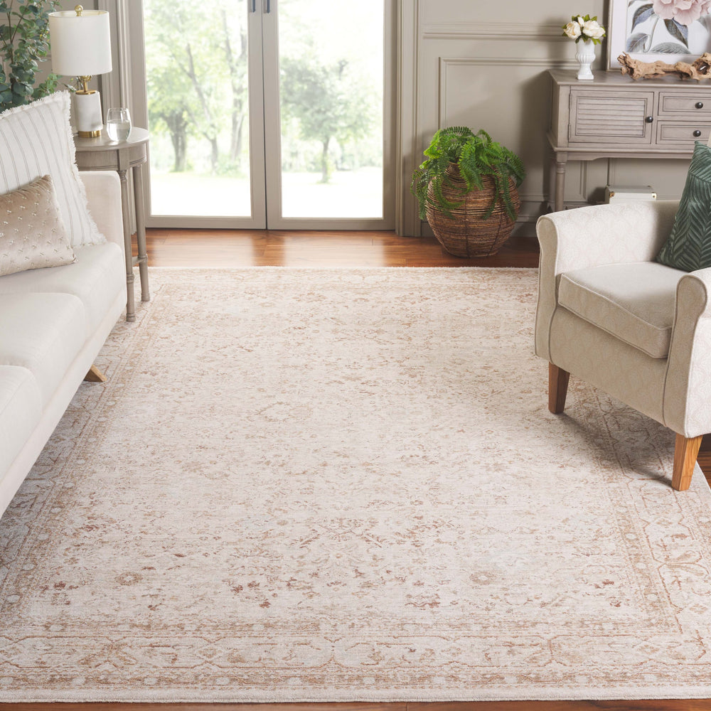 Safavieh Crescent Exquisite Traditional Area Rug From Turkey - Soft Polyester For Elegant Living Spaces Ivory ,Beige Polyester Cse430a-8