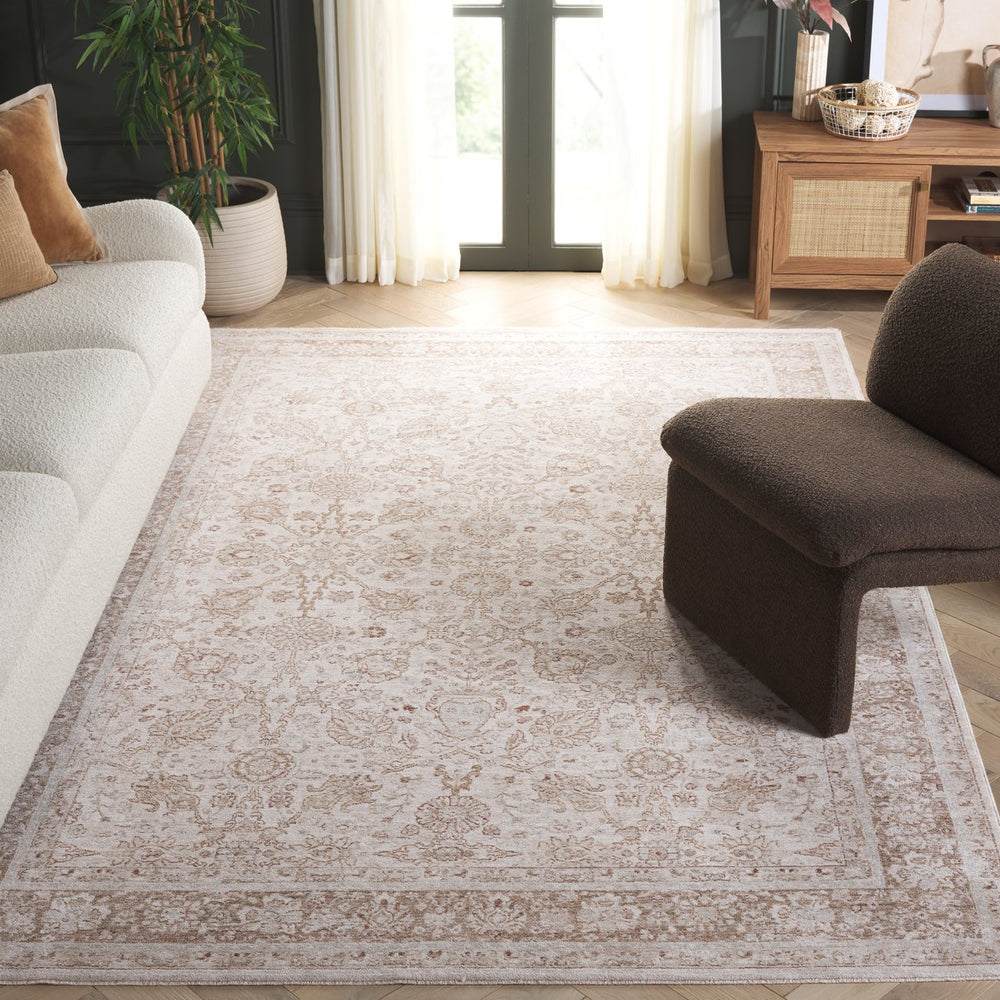 Safavieh Crescent Timeless Elegance Area Rug – Exquisite Polyester Design For Sophisticated Home Decor Ivory ,Beige Polyester Cse478a-9