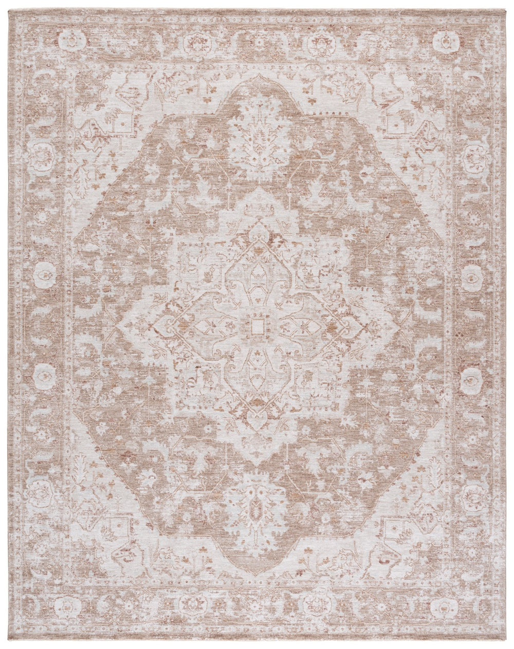 Safavieh Crescent 8x10 Area Rug - Elegant Dark Beige & Grey Traditional Design, Durable For All Spaces Dark Beige ,Grey Polyester Cse482b-8