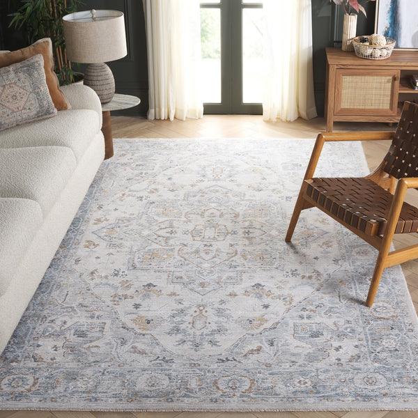 Safavieh Crescent Elegant Area Rug With Timeless Sophistication And Plush Comfort For Any Living Space Blue ,Ivory Polyester Cse482m-10