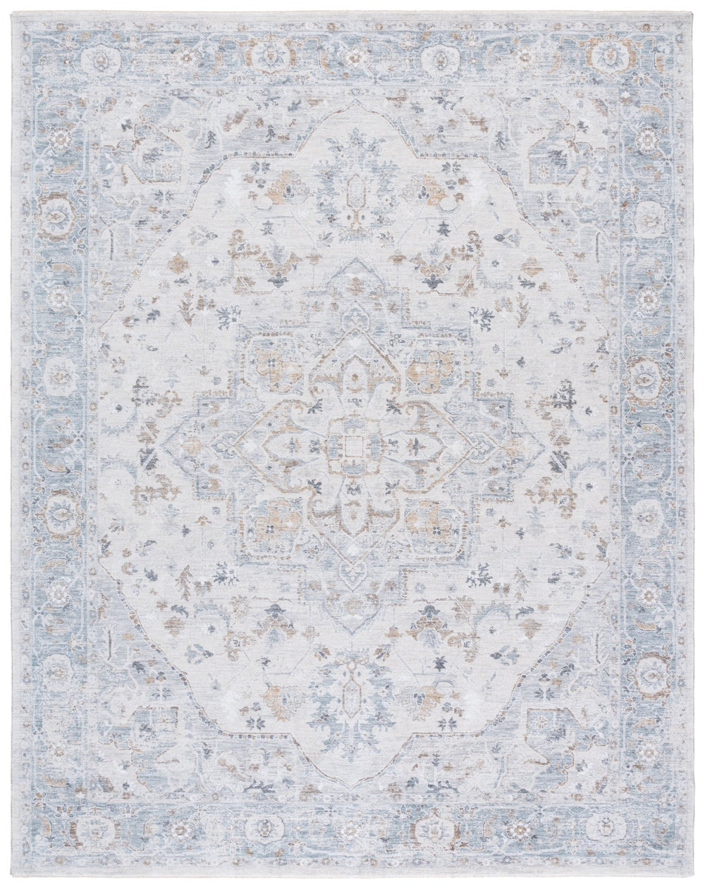 Safavieh Crescent Elegant Area Rug With Timeless Sophistication And Plush Comfort For Any Living Space Blue ,Ivory Polyester Cse482m-10