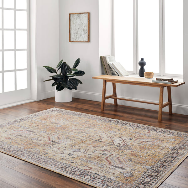 Carlisle CSI-2316 8'10" x 12'6" Machine Woven Rug CSI2316-810126  Olive, Medium Gray, Off-White, Dark Brown, Dark Blue, Sage Surya