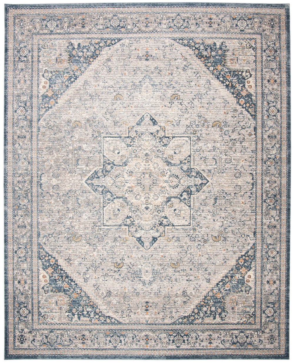 Safavieh Cosmopolitan 689m Cream Blue Area Rug – Stylish Medium Rectangle, Soft Polyester & Polypropylene Blend Cream ,Blue 50% Polyester,50% Polypropylene Csm689m-5