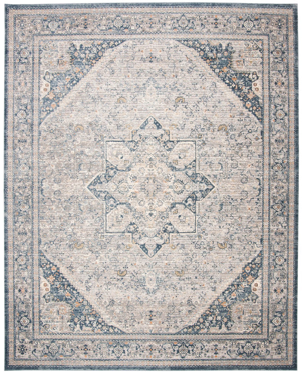 Safavieh Cosmopolitan 689m Cream Blue Area Rug – Stylish Medium Rectangle, Soft Polyester & Polypropylene Blend Cream ,Blue 50% Polyester,50% Polypropylene Csm689m-5