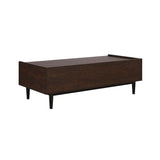 Manhattan Comfort Duane Mid-Century Modern Coffee Table Dark Brown and Black CT-11GLF-BK