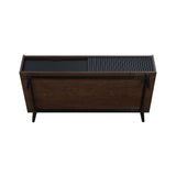 Manhattan Comfort Duane Mid-Century Modern Coffee Table Dark Brown and Black CT-11GLF-BK