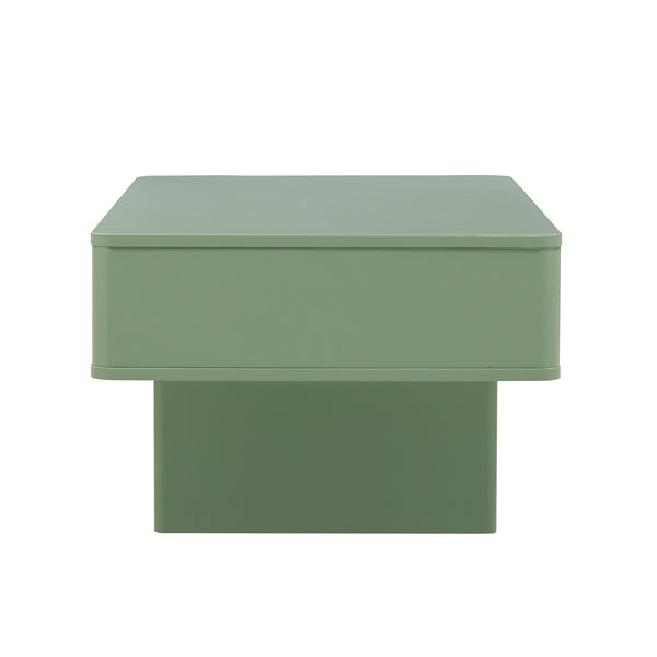 Manhattan Comfort Ella Coffee Table With Elegant Design And Dual Drawers For A Modern And Serene Home Atmosphere Sage Green Mdf Ct020-gr