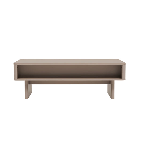 Manhattan Comfort Ella Coffee Table With Elegant Design And Dual Drawers For A Modern And Serene Home Atmosphere Mocha Mdf Ct020-mo