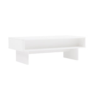 Manhattan Comfort Ella Coffee Table With Elegant Design And Dual Drawers For A Modern And Serene Home Atmosphere White Mdf Ct020-wh