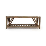 Mathis Coffee Table Distressed Brown Pine CT039 501 Zentique