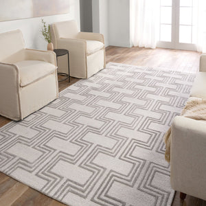 Jaipur Living City Melchor Ct122 Tufted Handmade 60% Wool 40% Viscose Mid-century Modern Geometric Indoor Rug Gray 60% Wool 40% Viscose, 100% Polyester Rug158215