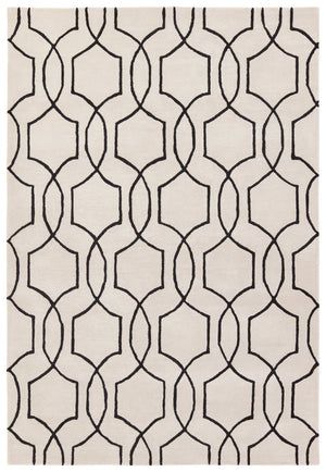 Jaipur Living City Arae Ct123 Tufted Handmade 60% Wool 40% Viscose Mid-century Modern Geometric Indoor Rug Ivory, Black 60% Wool 40% Viscose, 100% Polyester Rug158216