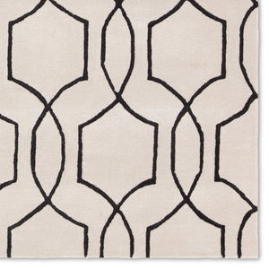 Jaipur Living City Arae Ct123 Tufted Handmade 60% Wool 40% Viscose Mid-century Modern Geometric Indoor Rug Ivory, Black 60% Wool 40% Viscose, 100% Polyester Rug158216