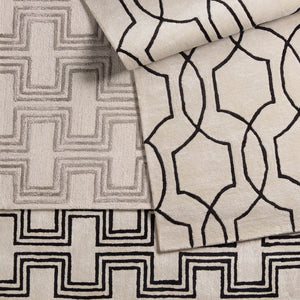 Jaipur Living City Arae Ct123 Tufted Handmade 60% Wool 40% Viscose Mid-century Modern Geometric Indoor Rug Ivory, Black 60% Wool 40% Viscose, 100% Polyester Rug158216