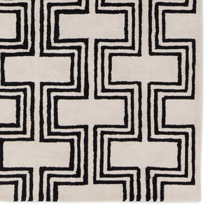 Jaipur Living City Karoun Ct124 Tufted Handmade 60% Wool 40% Viscose Mid-century Modern Geometric Indoor Rug Black, Cream 60% Wool 40% Viscose, 100% Polyester Rug158217