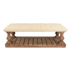 Bellamy Tufted Ottoman Limed Grey Oak, Natural Linen CT500-Z E272 A003 Zentique