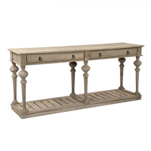 Zentique Peyton Solid Oak Console Table with Warm Finish, Spacious Surface & Versatile Storage for Entryways CT696 E272-10