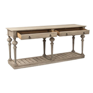 Zentique Peyton Solid Oak Console Table with Warm Finish, Spacious Surface & Versatile Storage for Entryways CT696 E272-10