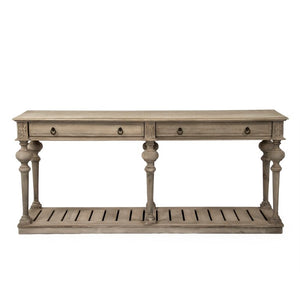 Zentique Peyton Solid Oak Console Table with Warm Finish, Spacious Surface & Versatile Storage for Entryways CT696 E272-10