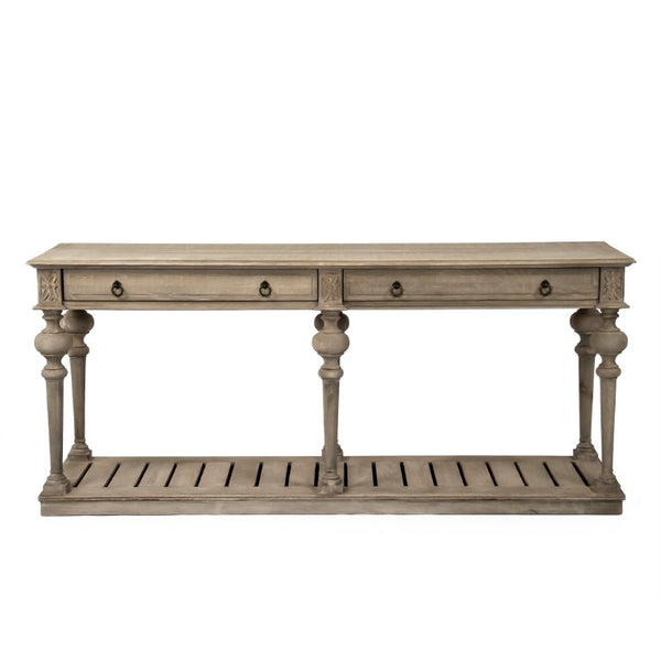 Zentique Peyton Solid Oak Console Table with Warm Finish, Spacious Surface & Versatile Storage for Entryways CT696 E272-10