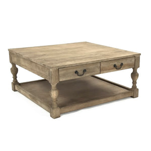 Zentique Eros Solid Oak Coffee Table — Minimalist Low-Profile 39.5" Round Table, Hand-Finished Warm Wood Elegance CT755