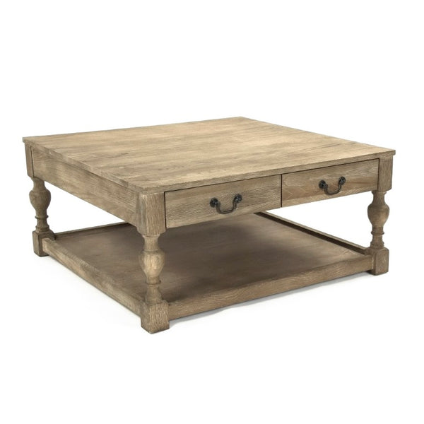 Zentique Eros Solid Oak Coffee Table — Minimalist Low-Profile 39.5" Round Table, Hand-Finished Warm Wood Elegance CT755