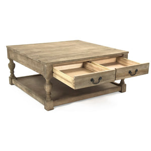 Zentique Eros Solid Oak Coffee Table — Minimalist Low-Profile 39.5" Round Table, Hand-Finished Warm Wood Elegance CT755