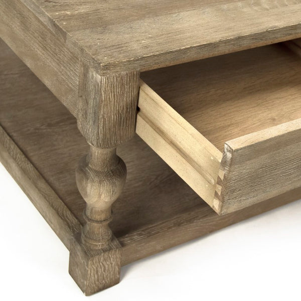 Zentique Eros Solid Oak Coffee Table — Minimalist Low-Profile 39.5" Round Table, Hand-Finished Warm Wood Elegance CT755