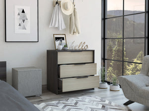 English Elm Kaia 3-Drawer Dresser with Spacious Top and Modern Two-Tone Finish, 27.5" Wide Storage Solution Multicolor 32.3 L x 22 W x 7.9 H B20092020